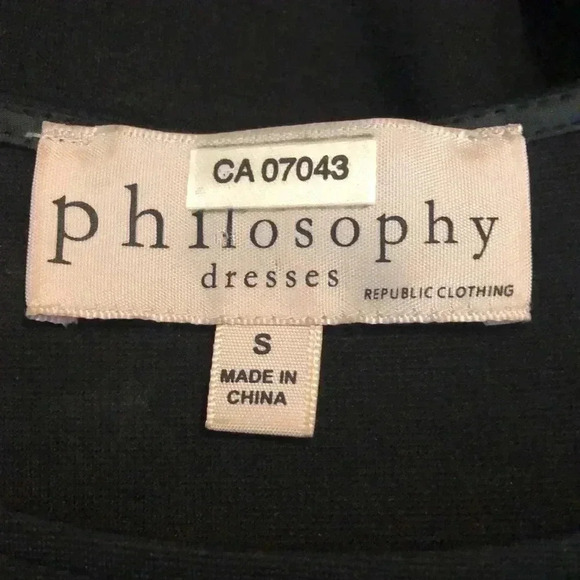 Philosophy black straight fit crew  neck zippered long sleeve dress S - Picture 3 of 4